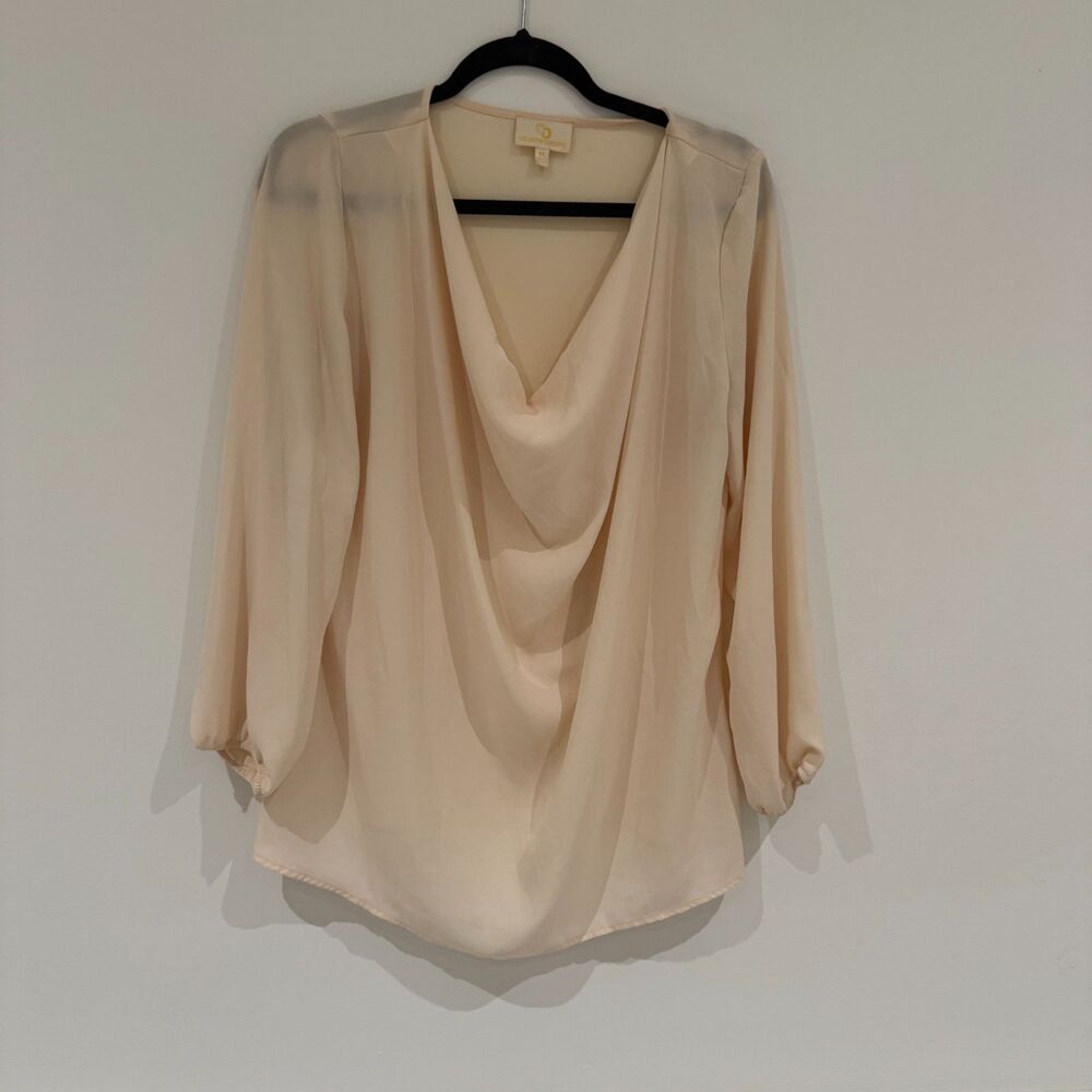 Collective Concepts Ivory Cowl Neck Blouse - Size M - EUC